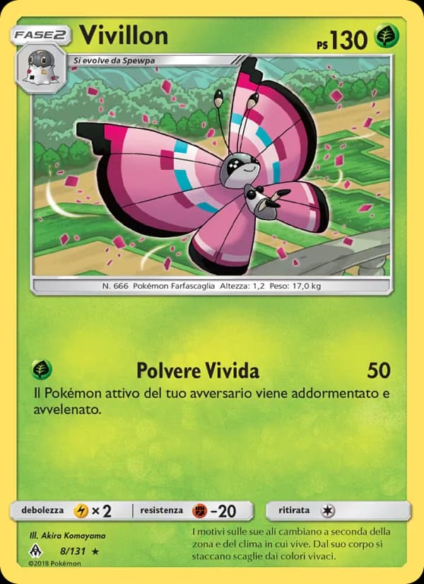 Vivillon card in Italian