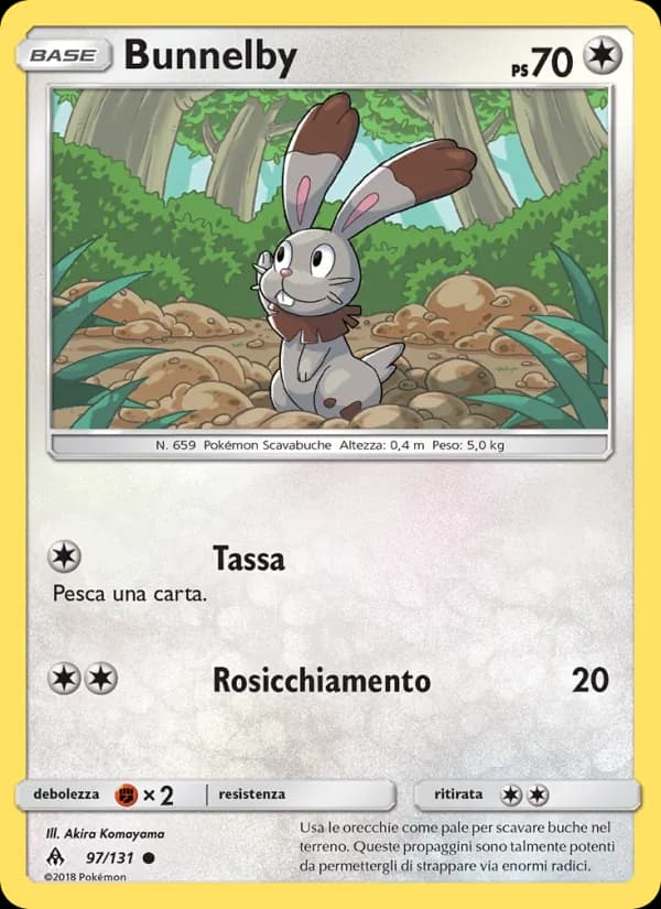Bunnelby card in Italian