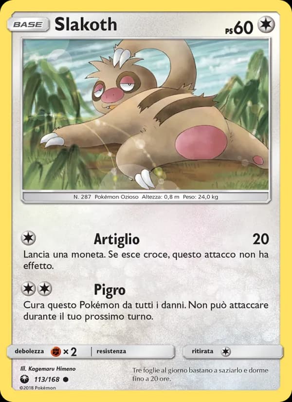 Slakoth card in Italian