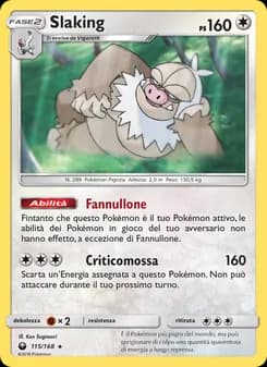 Slaking card in Italian