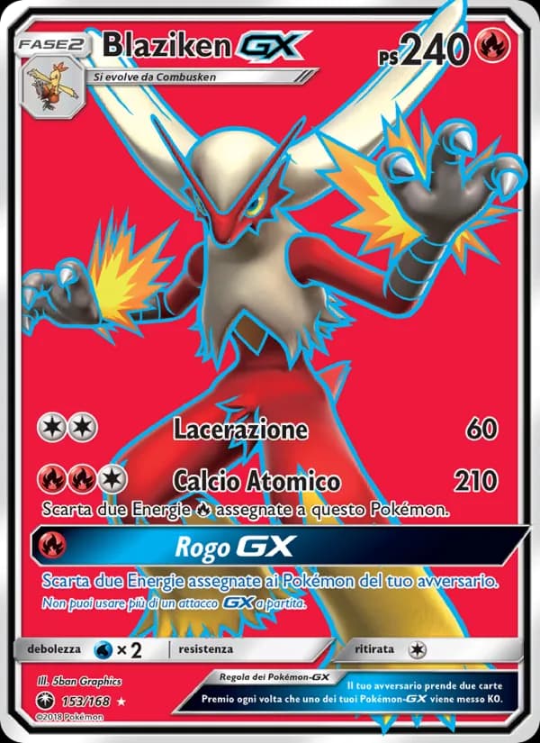 Blaziken GX card in Italian