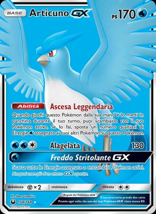 Articuno GX card in Italian