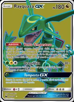 Rayquaza GX card in Italian