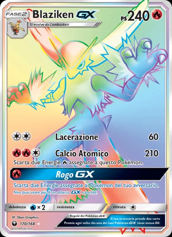 Blaziken GX card in Italian