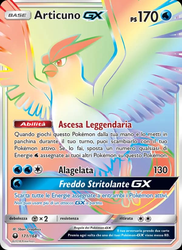 Articuno GX card in Italian