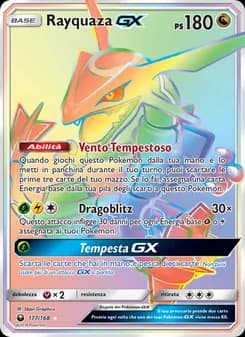 Rayquaza GX card in Italian