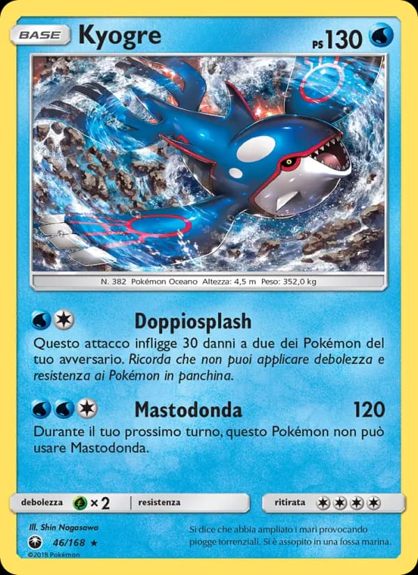 Kyogre card in Italian