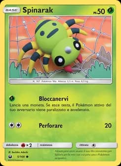 Spinarak card in Italian
