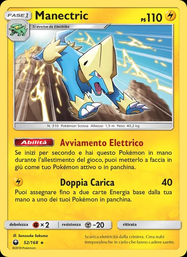 Manectric card in Italian
