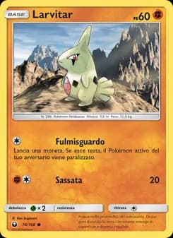 Larvitar card in Italian