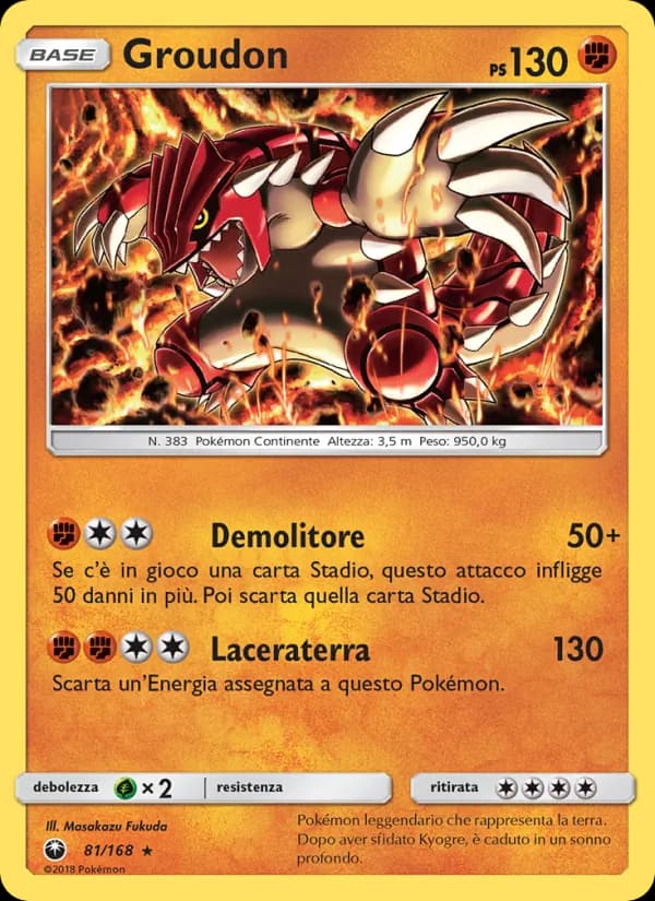 Groudon card in Italian