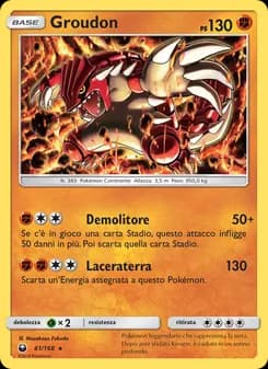 Groudon card in Italian