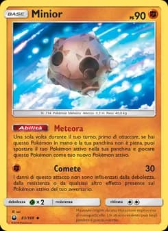 Minior card in Italian