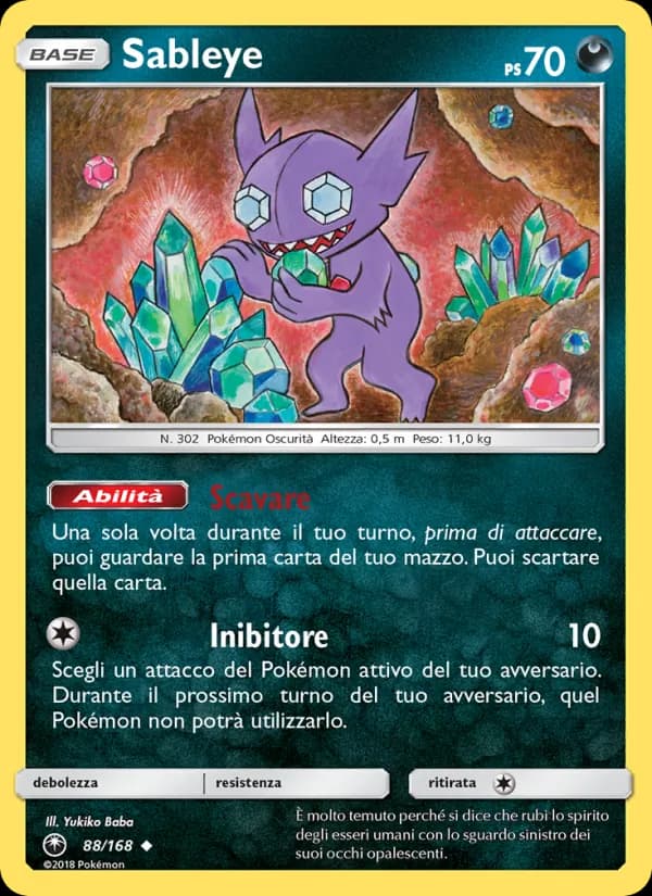 Sableye card in Italian