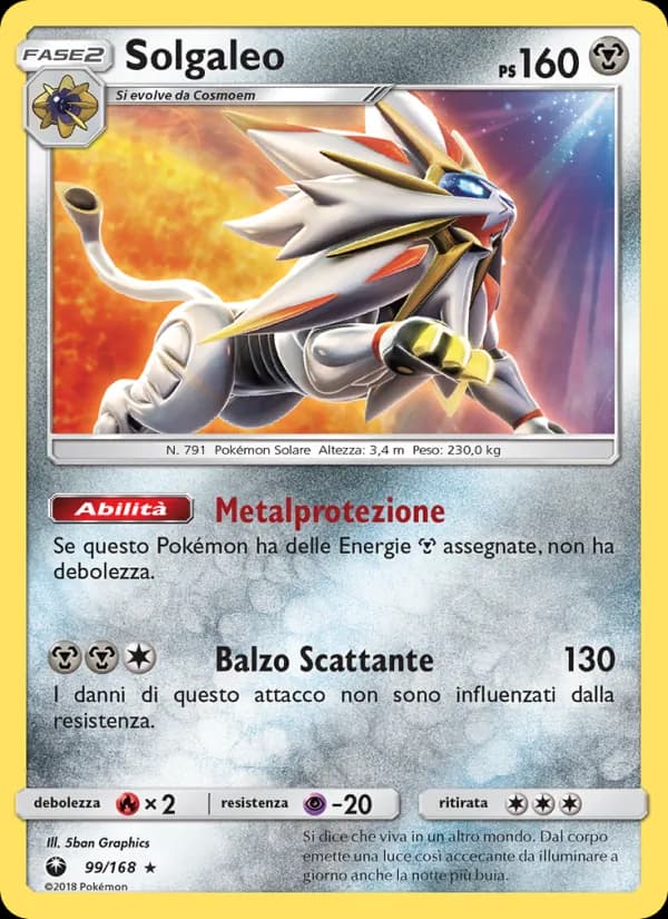 Solgaleo card in Italian
