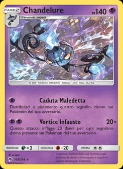 Chandelure card in Italian