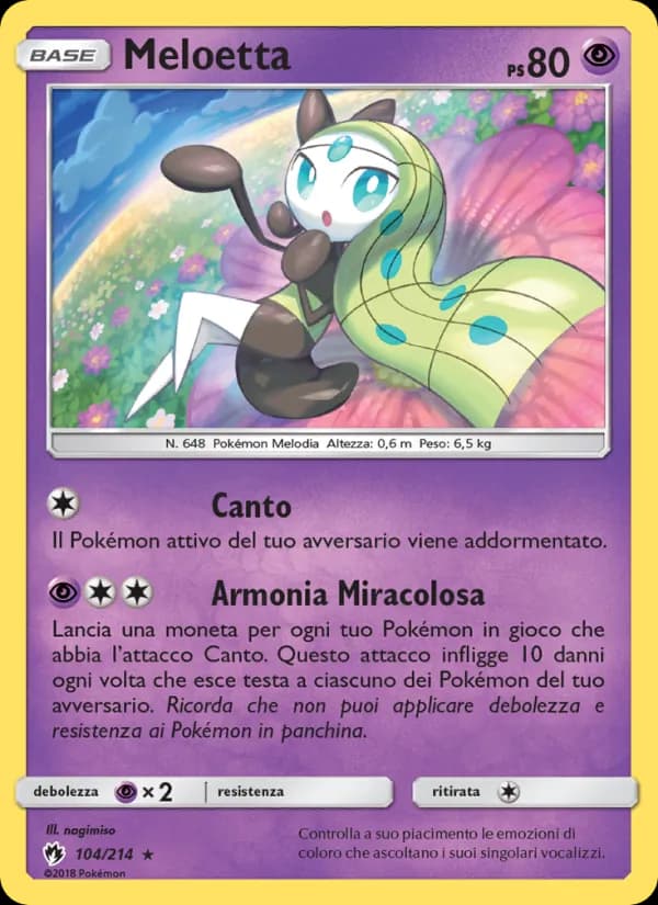 Meloetta card in Italian