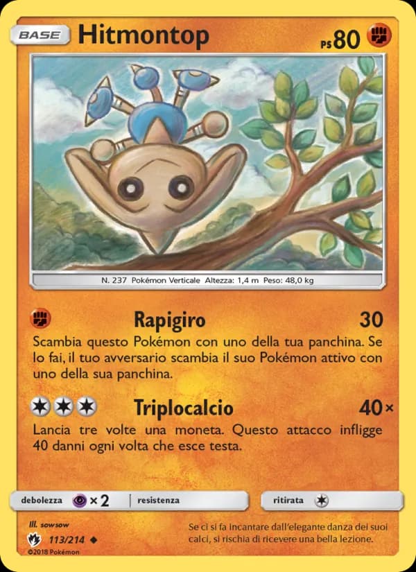 Hitmontop card in Italian