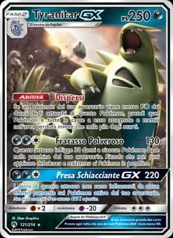 Tyranitar GX card in Italian