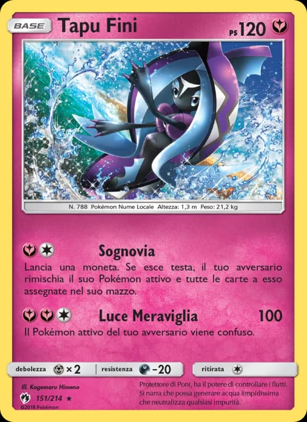 Tapu Fini card in Italian