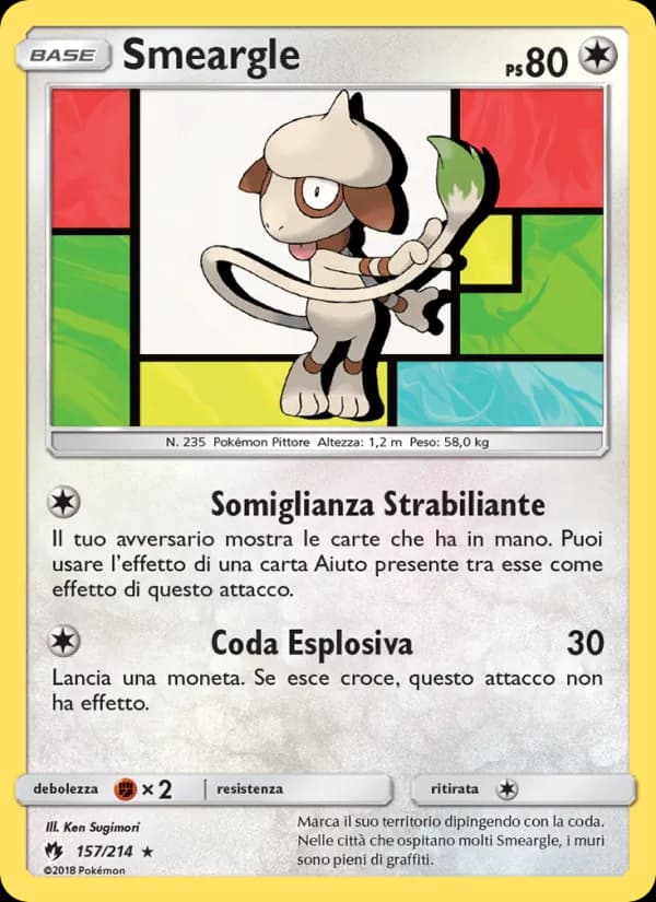 Smeargle card in Italian