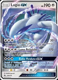 Lugia GX card in Italian