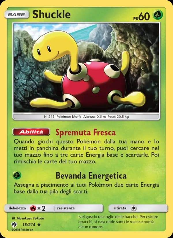 Shuckle card in Italian
