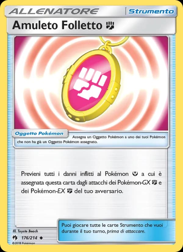 Amuleto Folletto Fighting card in Italian
