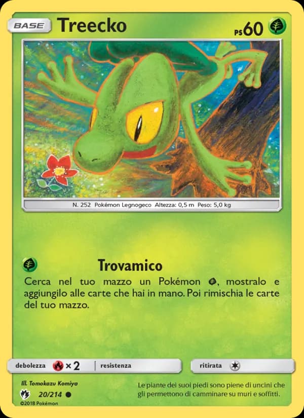 Treecko card in Italian