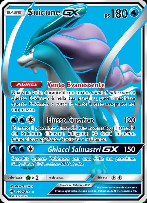 Suicune GX card in Italian