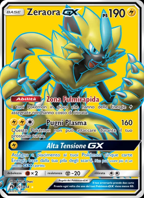 Zeraora GX card in Italian