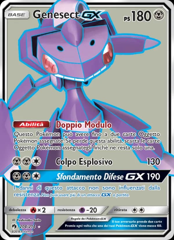 Genesect GX card in Italian