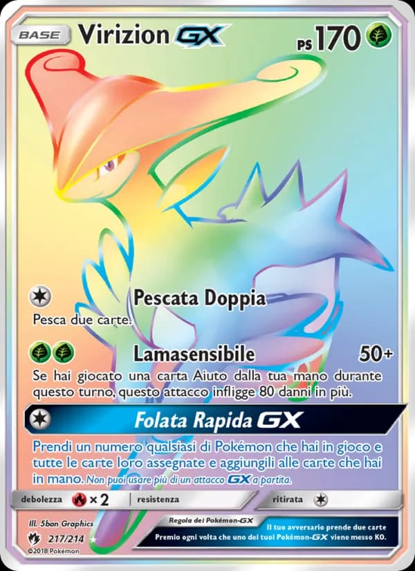 Virizion GX card in Italian
