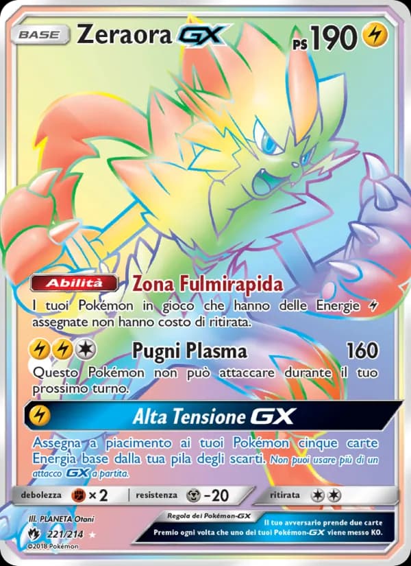 Zeraora GX card in Italian