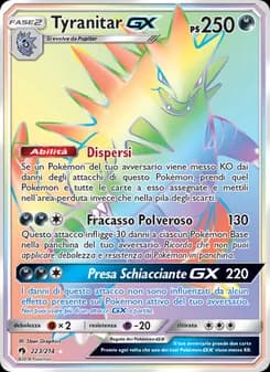 Tyranitar GX card in Italian