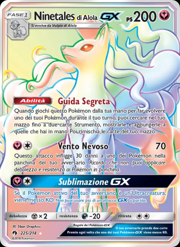 Ninetales di Alola GX card in Italian