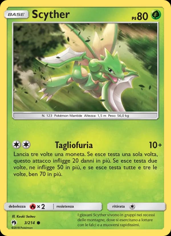Scyther card in Italian