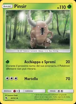 Pinsir card in Italian