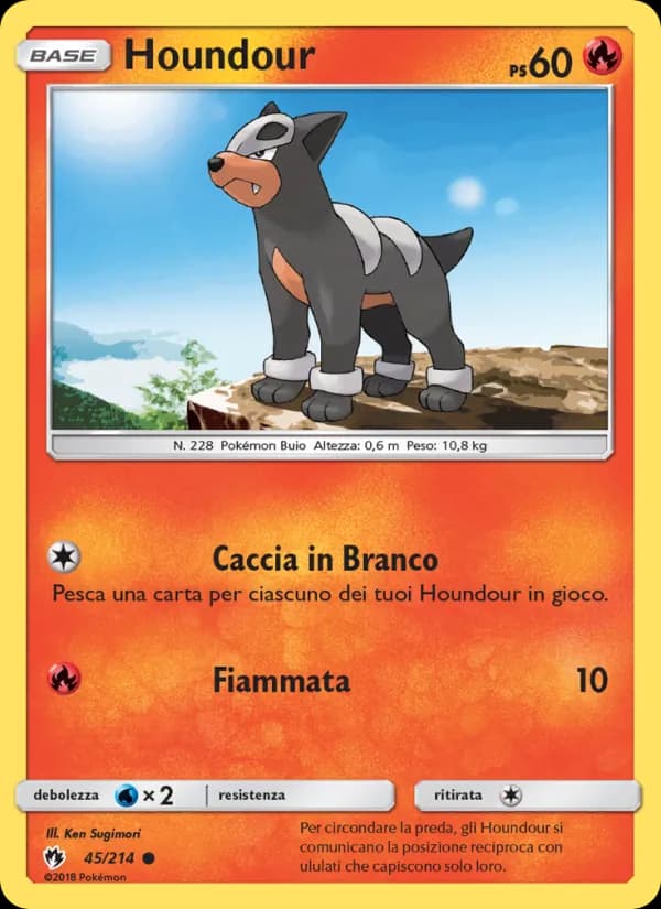 Houndour card in Italian