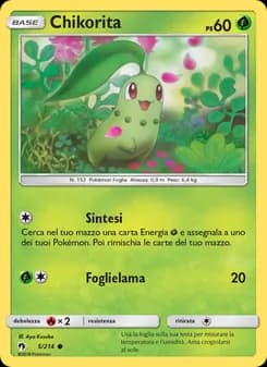 Chikorita card in Italian