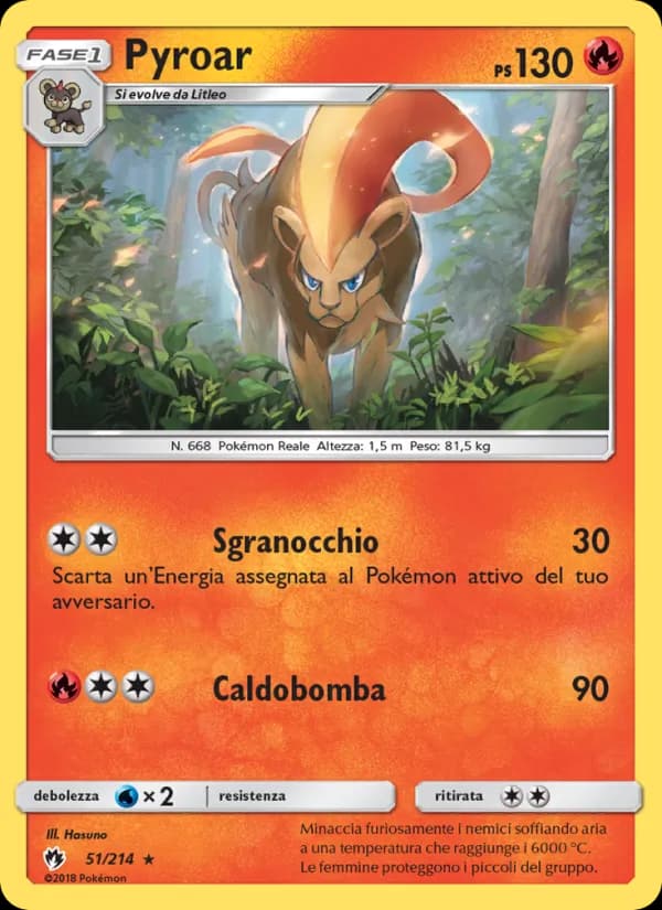 Pyroar card in Italian