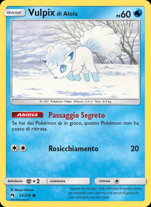 Vulpix di Alola card in Italian