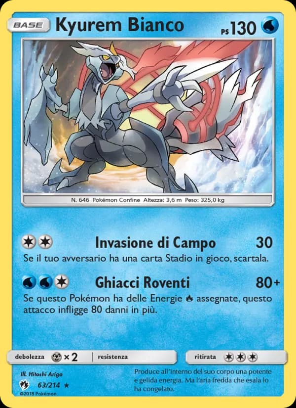 Kyurem Bianco card in Italian