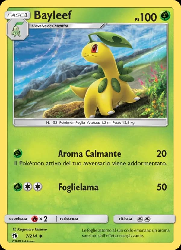 Bayleef card in Italian