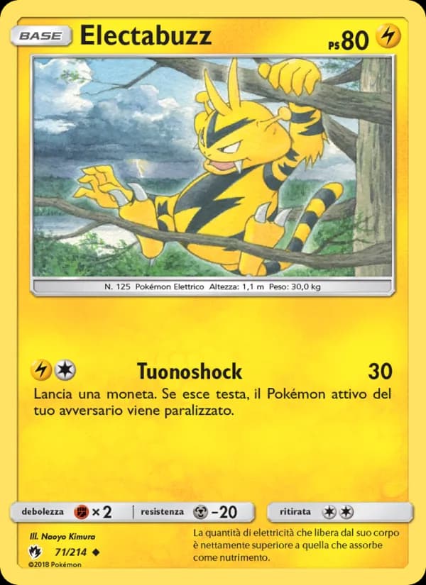 Electabuzz card in Italian