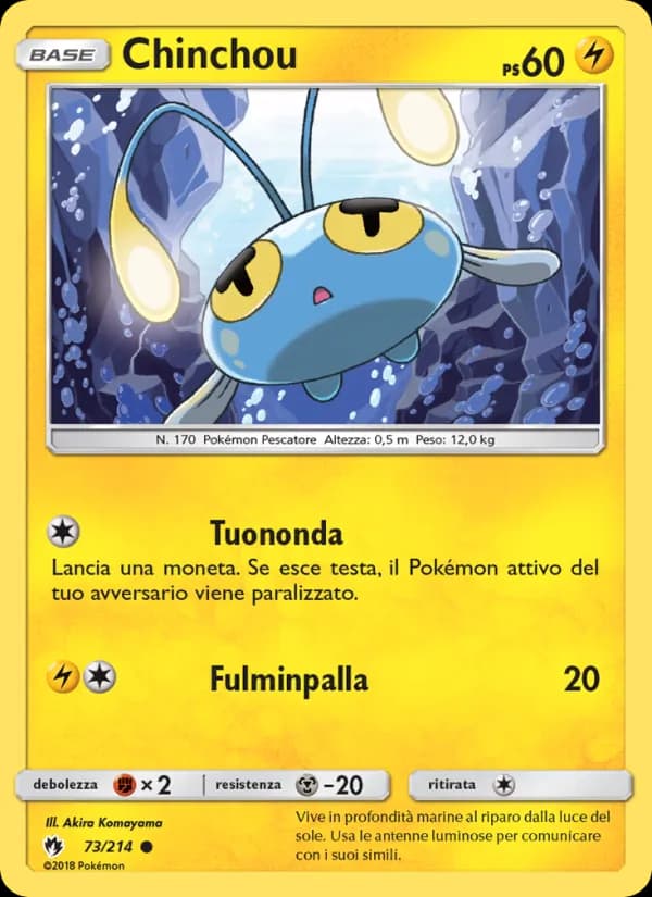 Chinchou card in Italian
