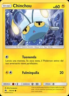Chinchou card in Italian