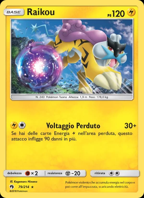 Raikou card in Italian