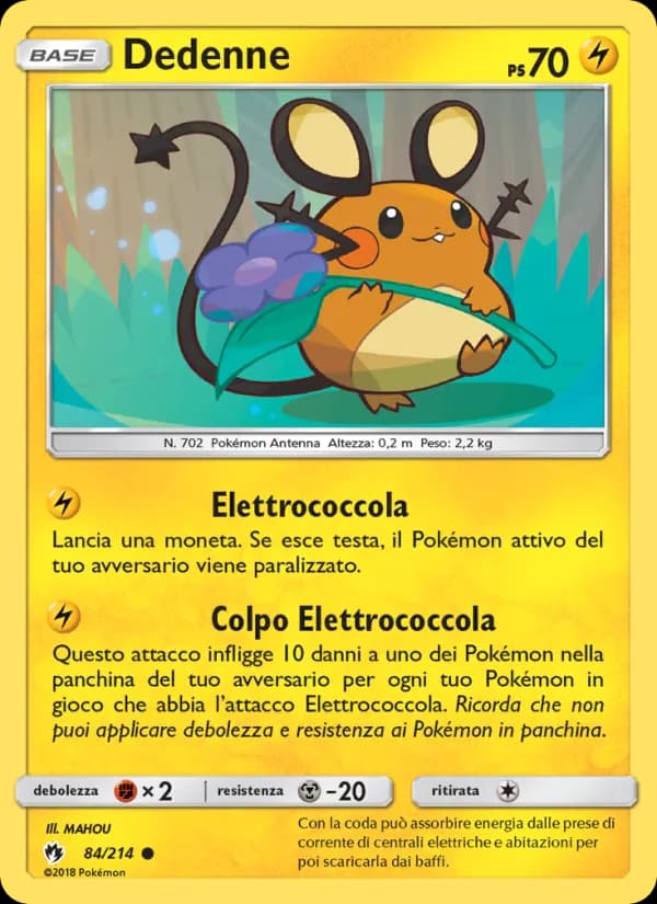 Dedenne card in Italian