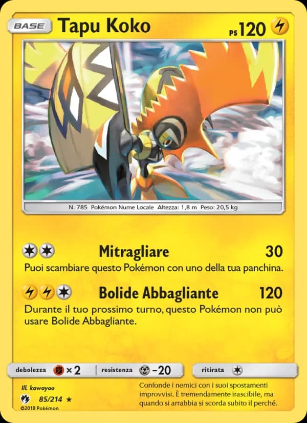 Tapu Koko card in Italian